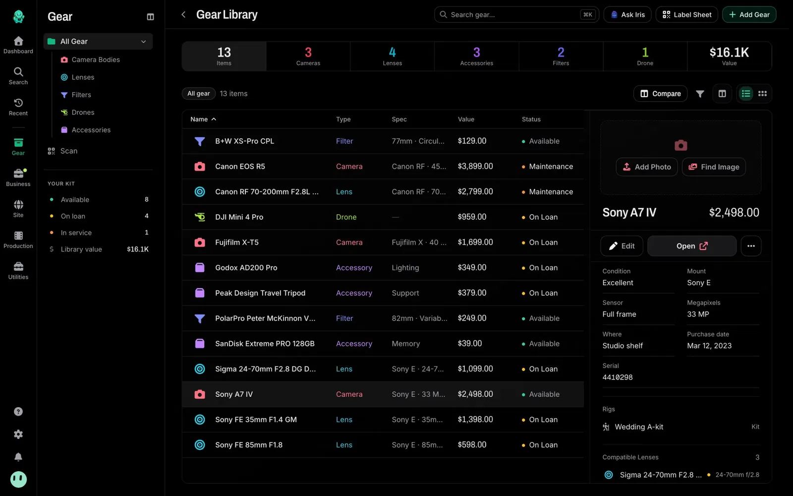 GearDex screenshot 1