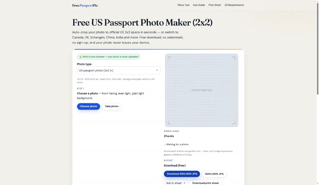 FreePassportPic screenshot 1