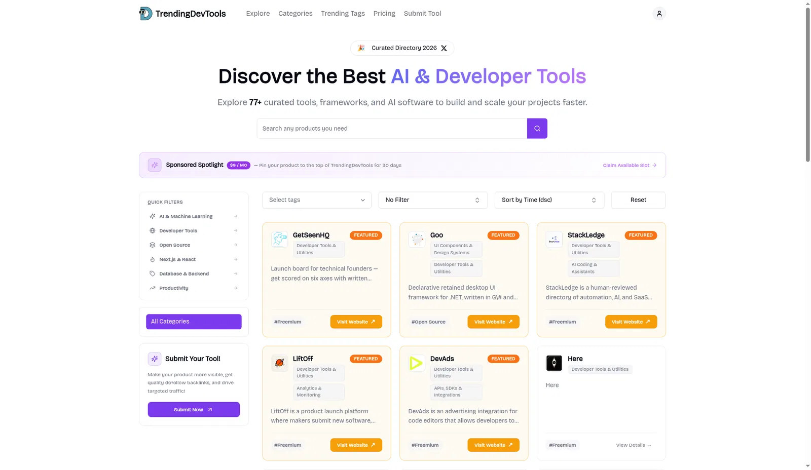 TrendingDevTools screenshot 1