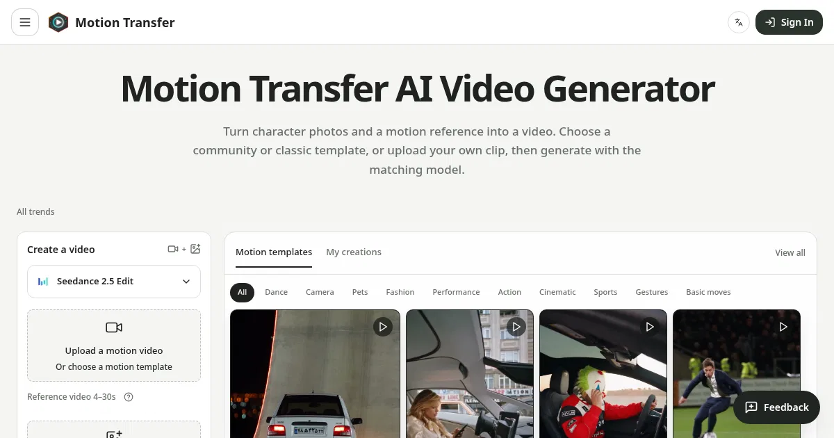 Motion Transfer screenshot 1