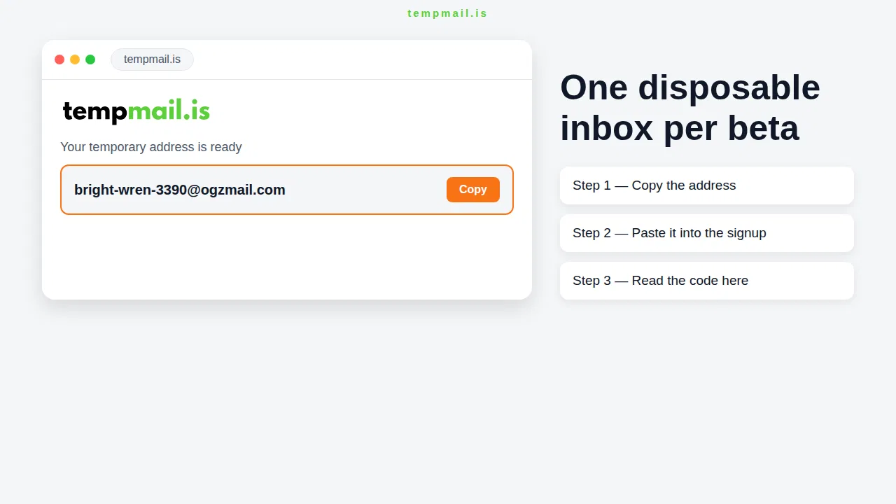TempMail.is — A Disposable Inbox for Indie Launch Day screenshot 1