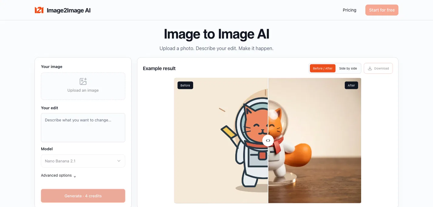 Image2Image AI screenshot 2