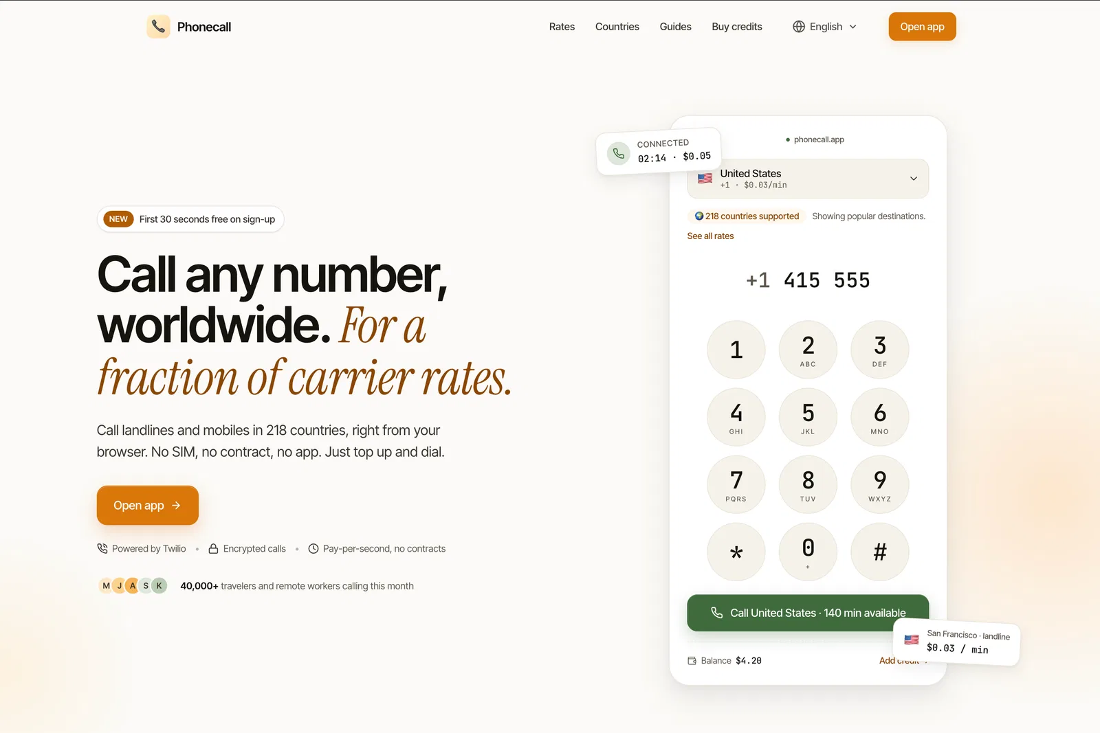Phonecall screenshot 1