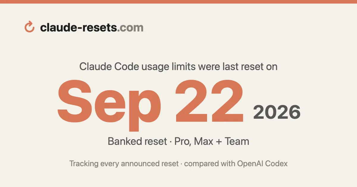 Claude Resets tracker screenshot 1