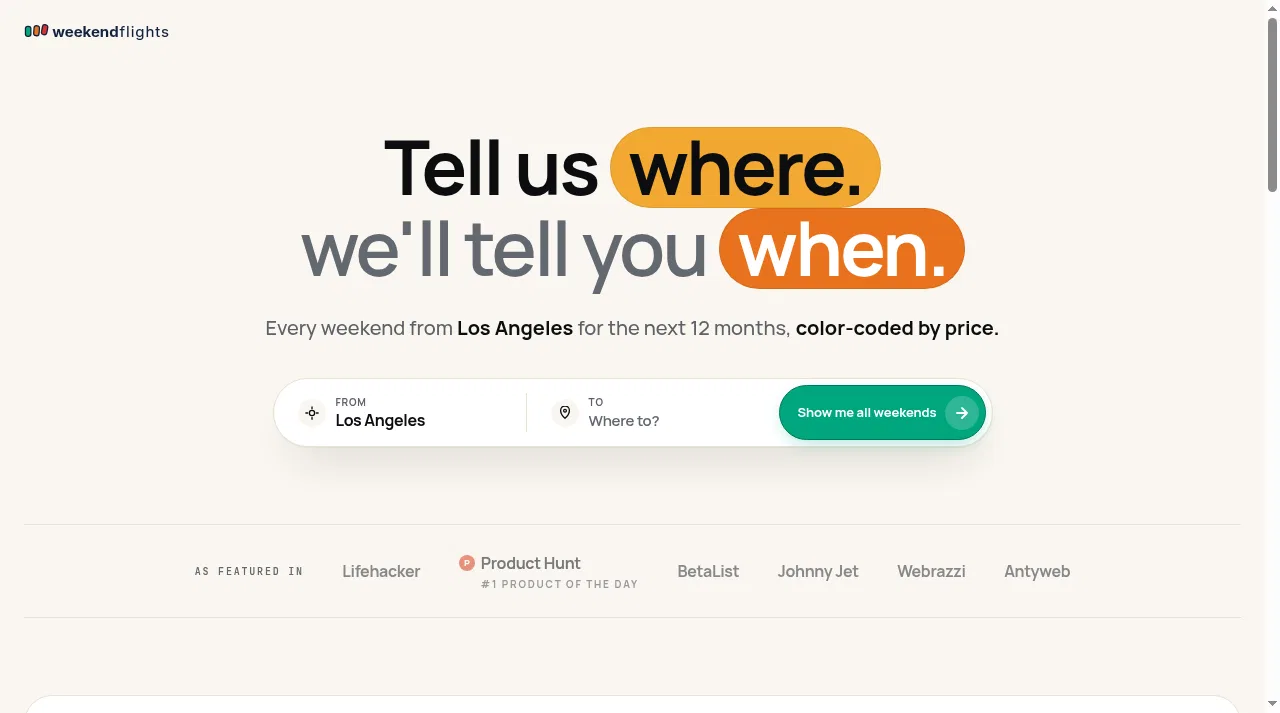 Weekendflights screenshot 1