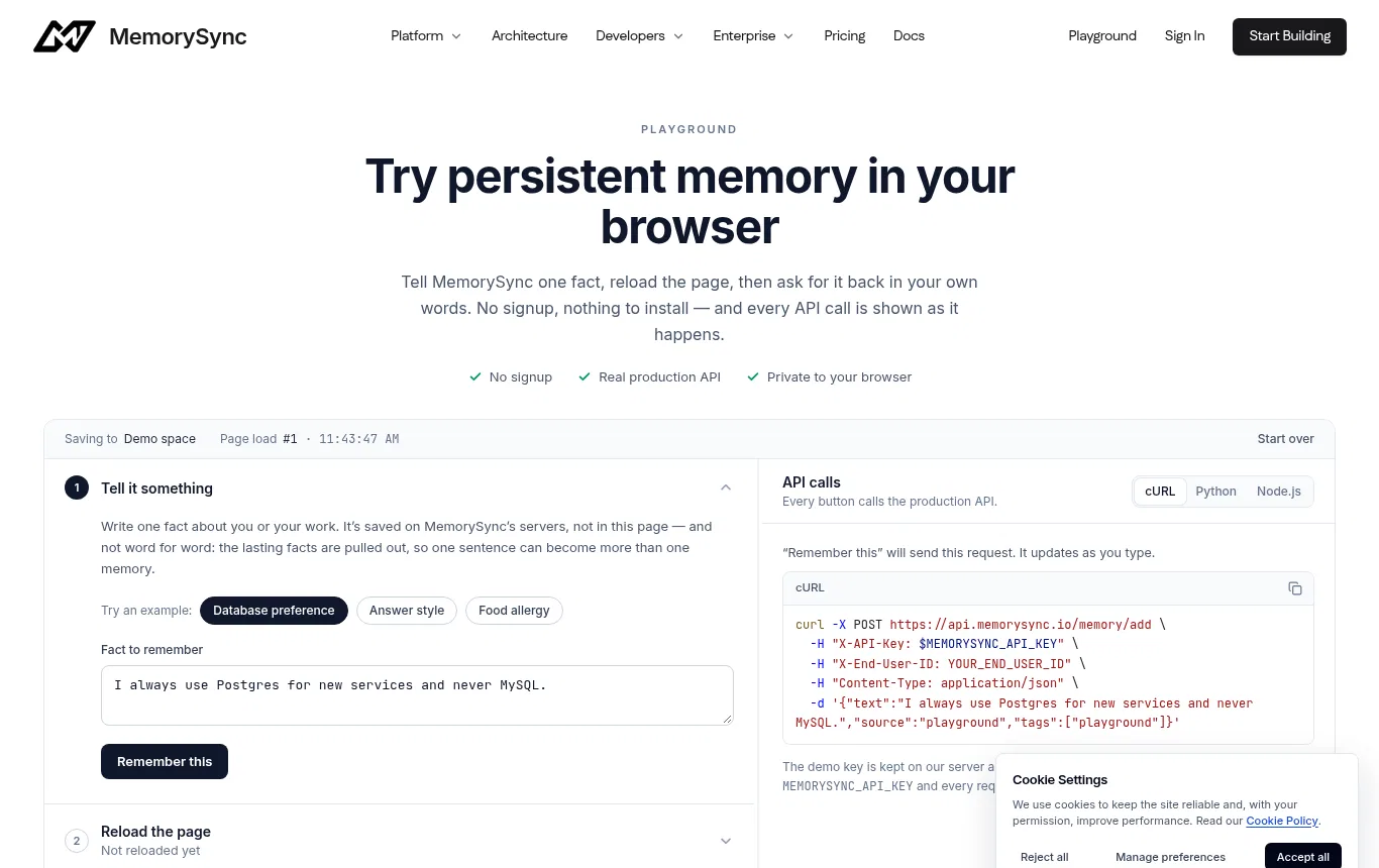 MemorySync screenshot 1