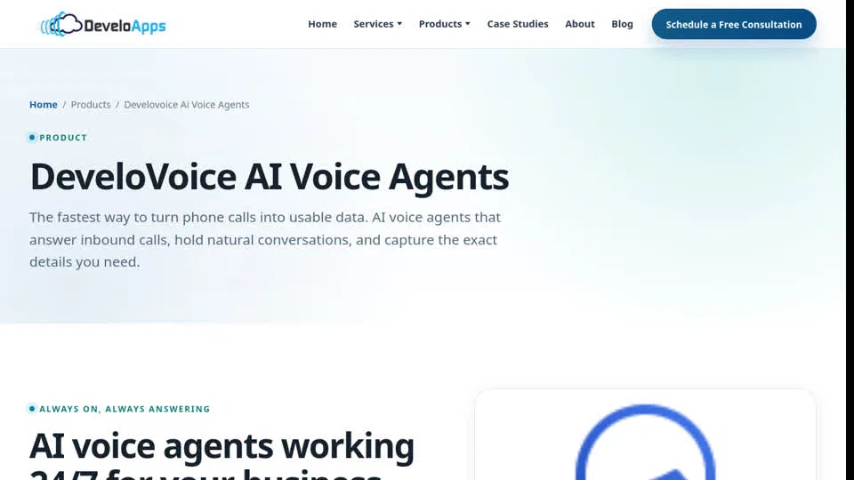 DeveloVoice AI Voice Agents screenshot 2