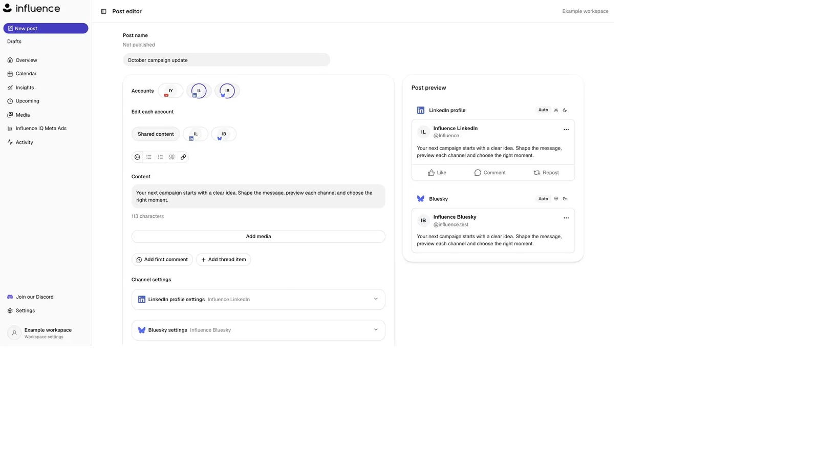 Influence screenshot 1