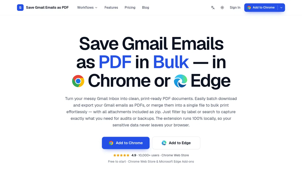 Save Gmail Emails as PDF in Bulk screenshot 1