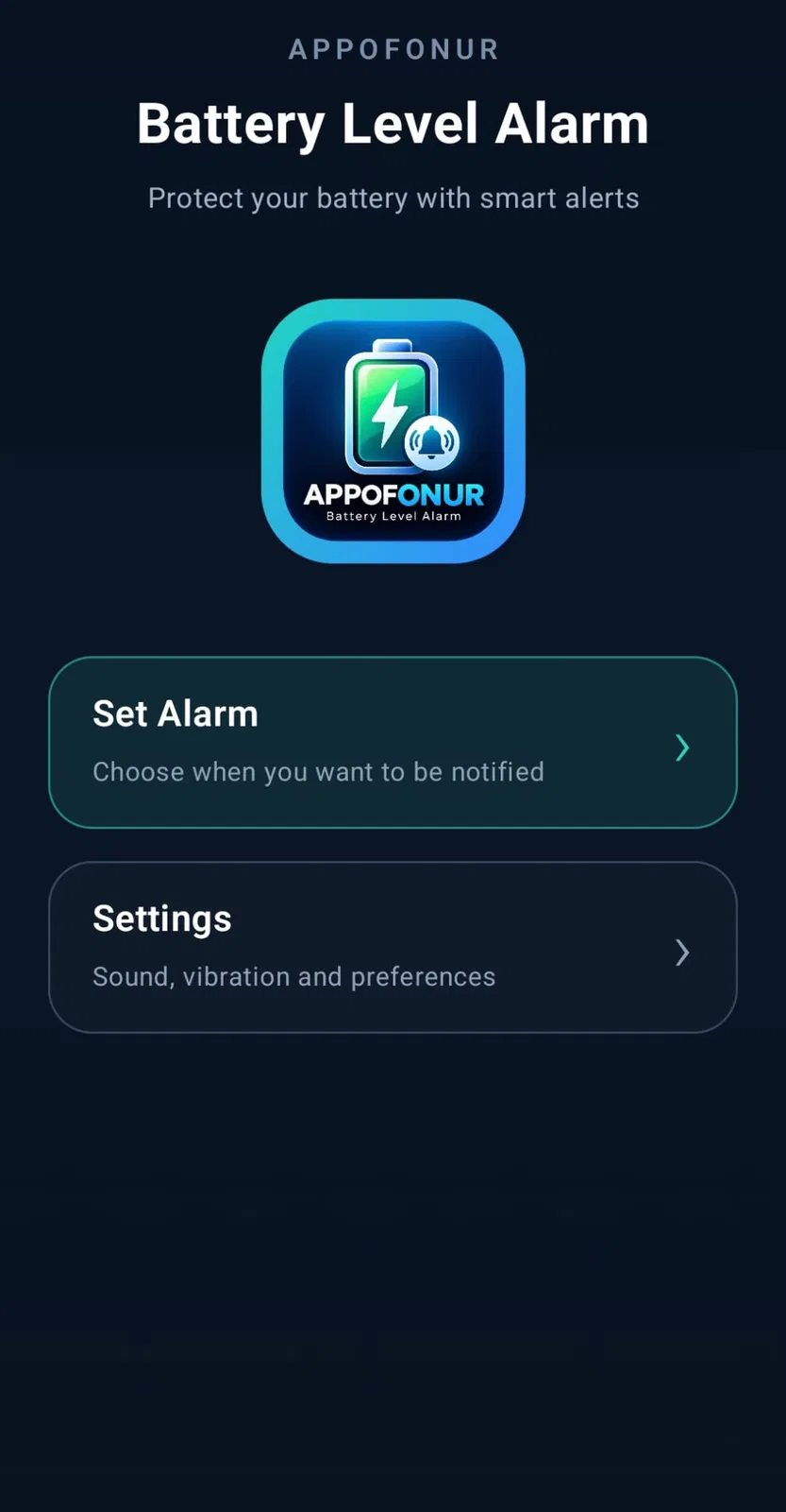 Battery Level Alarm screenshot 1